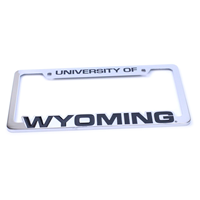 Chrome Cut-Out University of Wyoming License Plate Frame