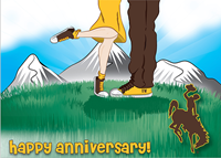 Happy Anniversary Mountain Kiss Card