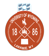 Blue 84® X Circle Design University of Wyoming Sticker