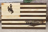 Timeless Etchings® Bucking Horse Flag Wooden Sign