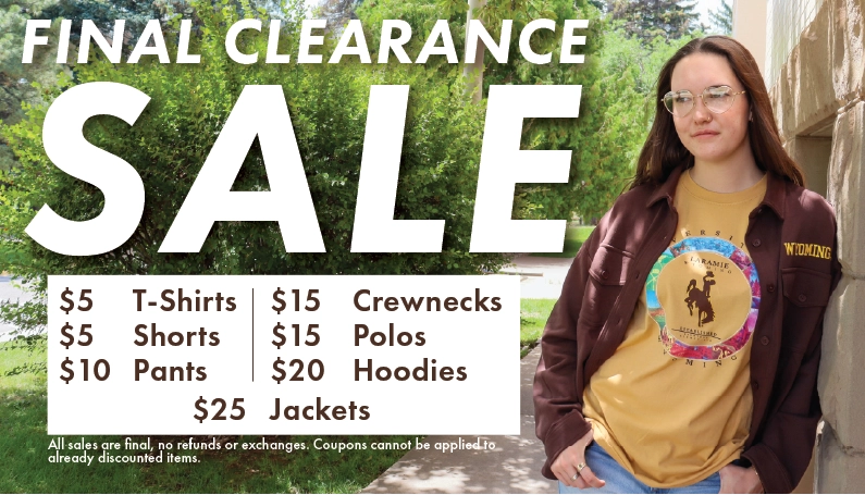 Final clearance sale. $5 T-Shirts. $5 Shorts. $10 Pants. $15 Crewnecks. $15 Polos. $20 Hoodies. $25 Jackets. All sales are final, no refunds or exchanges. Coupons cannot be applied to already discounted items.