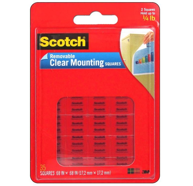 Scotch Removable Clear Mounting Squares (SKU 115086491294)