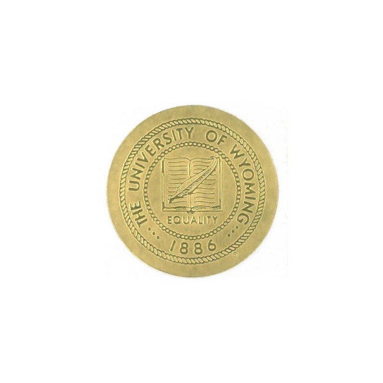 2" Embossed Foil University of Wyoming Seal Sticker (SKU 118654451584)