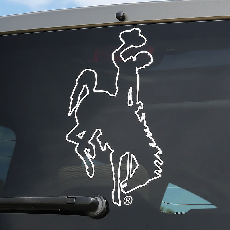 CDI Corp. Colorshock™ White Outline Right Facing Bucking Horse Decal (SKU 118896631584)
