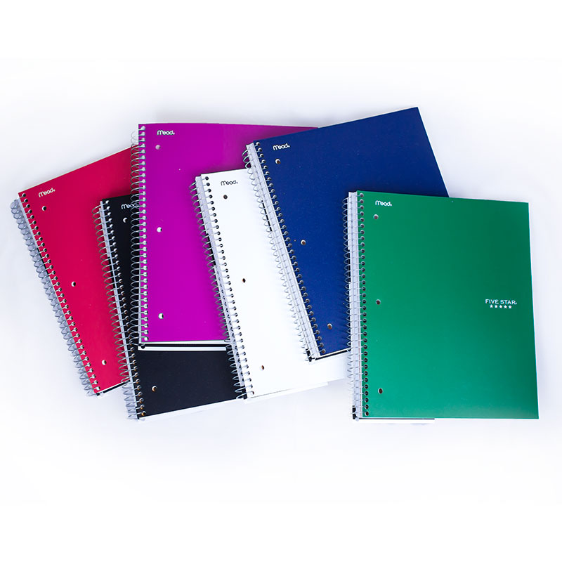Notebook 5 Star Three Subject Traditional Colors