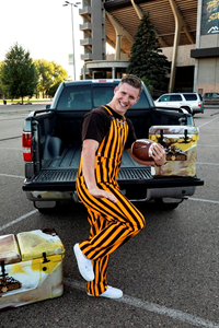 Gameday Bibs® Brown and Gold Striped