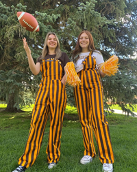 Game Bibs® Striped Brown and Gold Overalls