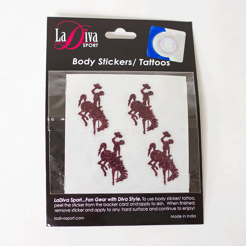 Bucking Horse Glitter Face Tattoo 4 Pack