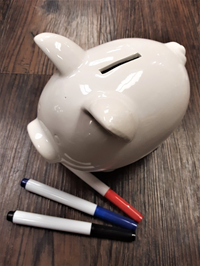 Blank Write On Piggy Bank