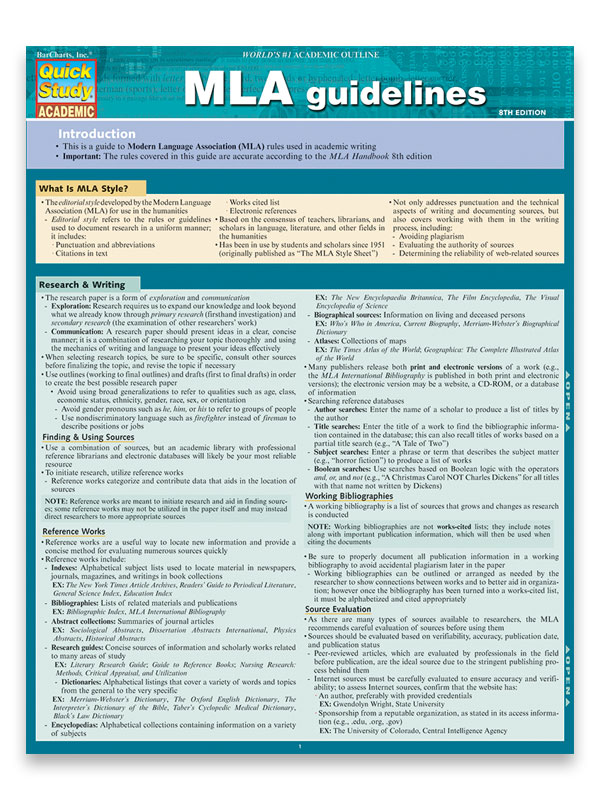 mla guidelines university store