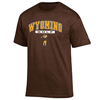 Brown Wyoming Sports Tee with Pistol Pete