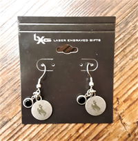 LXG® Pewter Finish Black Charm Bucking Horse Earrings