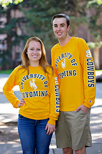 2I. Champion® University of Wyoming Long Sleeve Tee