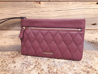 Vera Bradley Quilted Mia Wristlet In Claret