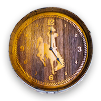 Timeless Etchings® Barrel Bucking Horse Clock