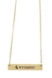 Contemporary Metal Wyoming Bar Necklace