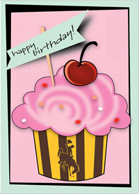 Happy Birthday Cupcake Card