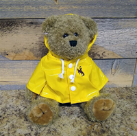 Plush Bear with Yellow Bucking Horse Rain Coat