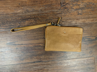 Antique Leather Clutch Zip Wallet with Bucking Horse