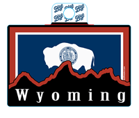 Blue 84® Mountains Wyoming Flag Sticker