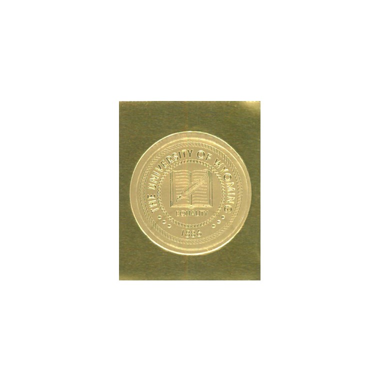 1.5" Embossed Foil University of Wyoming Seal Sticker (SKU 139996741584)