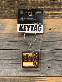 Spirit Products Ltd. Square Acrylic Wyoming 1886 Keychain