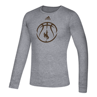 Adidas® Locker Room Wyoming Basketball Long Sleeve Performance Tee