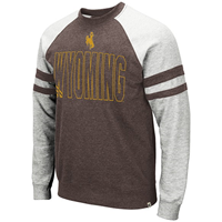 Colosseum® Raglan Striped Sleeve Wyoming Crew