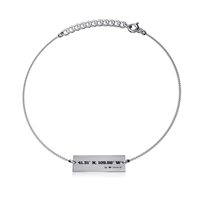 Dayna U® Sterling Silver Wyoming Bar Bracelet with Coordinates on Back