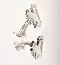 Dayna U® Sterling Silver Bucking Horse Cuff Links