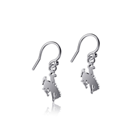 Dayna U® Sterling Silver Drop Charm Small Bucking Horse Earrings