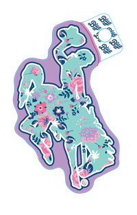 Blue 84® Floral Bucking Horse Sticker
