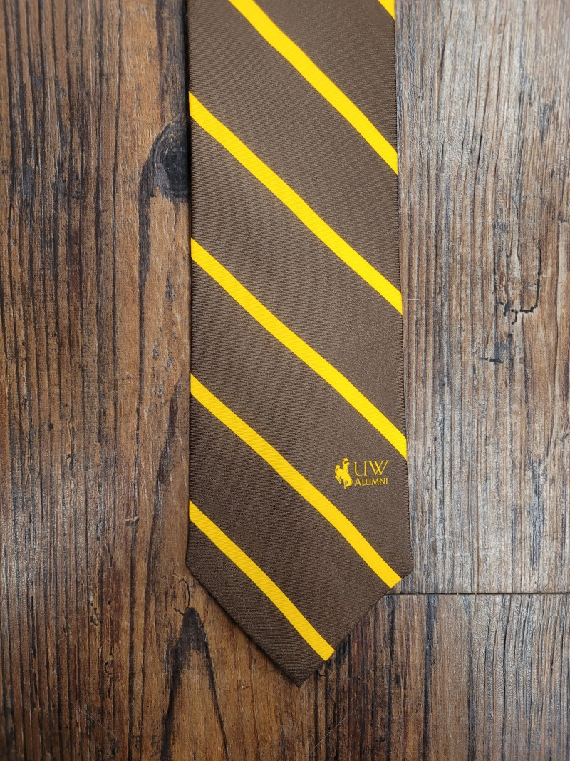 Brown and Gold UW Alumni Stripe Tie (SKU 140290421583)