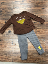 Colosseum® Infant Toddler Girls Wyoming Heart Long Sleeve and Bucking Horse Legging