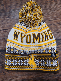 Zephyr® Snow Pattern Wyoming Cuffed Pom Beanie