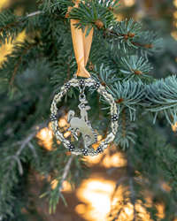 Sparta Pewter Bucking Horse Wreath Ornament