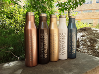 EcoVessel Aspen Bottle with Etched University of Wyoming