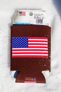 Bucking Horse and American Flag Can Coozie