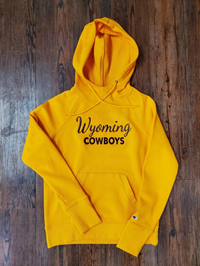 Champion® Ladies Embroidered Wyoming Script Cowboys Hoodie