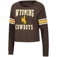 Colosseum® Ladies Cropped Wyoming Cowboys Rhinestone Long Sleeve Tee* WAS $34.99 NOW $20*