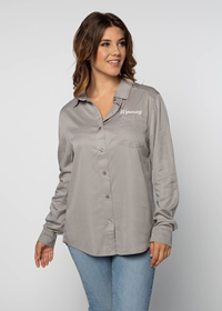 ChickaD® Ladies Wyoming Script Button Down