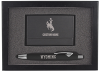 Personalized Wyoming Business Card Holder and Pen Set