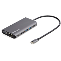 StarTech.com USB C Multiport Adapter - USB-C Mini Travel Dock w/ 4K HDMI or 1080p VGA - 100W PD, 3x USB, SD, GbE, Audio