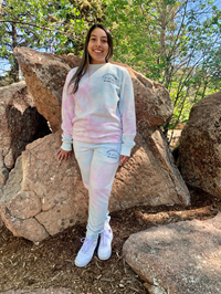 USCAPE University of Wyoming Pastel Fleece Tie Dye Crew