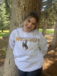 CI Sport® Throwback University of Wyoming Branded Bucking Horse Crew