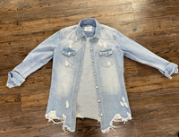 Ladies Denim Jean Jacket Frayed