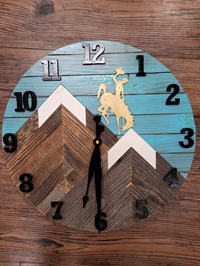 Lost Trail Wood Co. Mountainscape Bucking Horse Clock