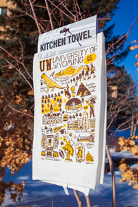 Julia Gash University of Wyoming Collage Kitchen Towel