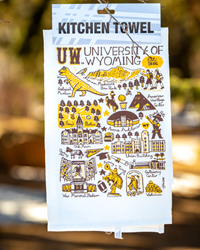 Julia Gash University of Wyoming Collage Kitchen Towel