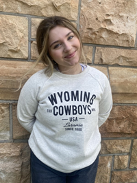 League Women's Wyoming Cowboys Trd Mrk USA Laramie Since 1886 Crew
